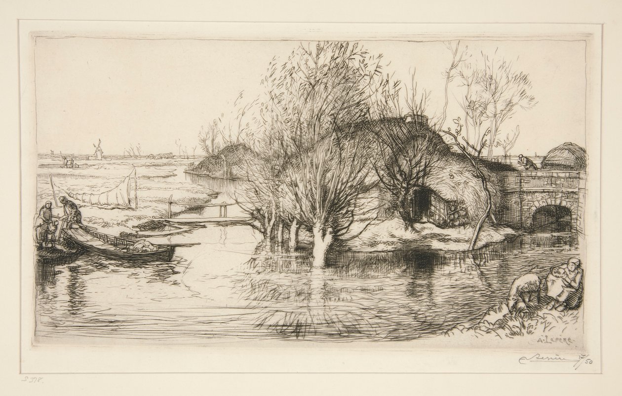 La masure inond?e (Vend?e) (The Flooded Hovel [Vendee]) od Auguste Lepere