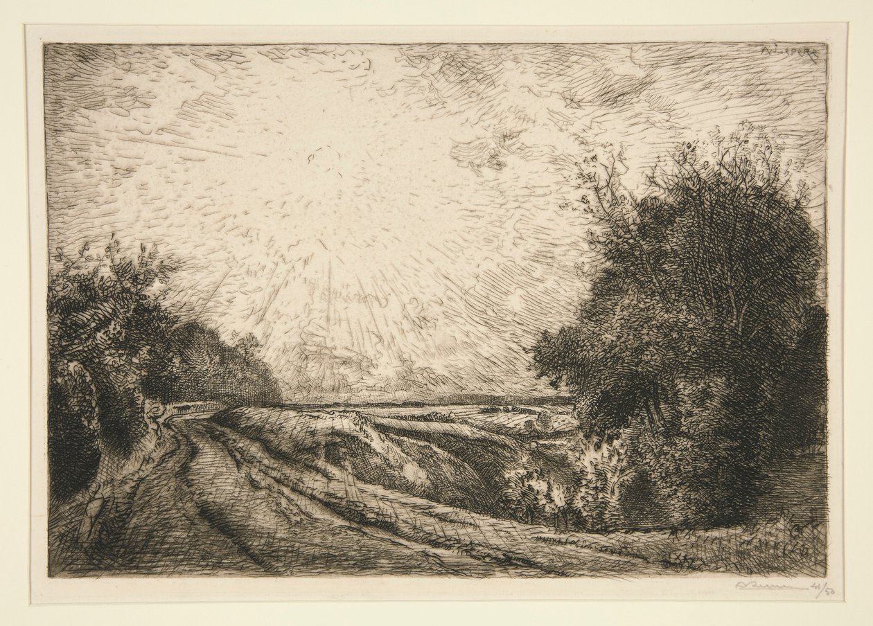 Cesta do La Houssoye (Cvec?sur-le-Grand) (Cesta z La Houssoye [Crevecoeur-le-Grand]) od Auguste Lepere