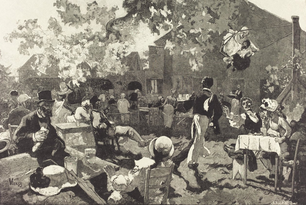 Cabaret du Coq de Bruyère v Bois de Meudon, 1888. od Auguste Lepere