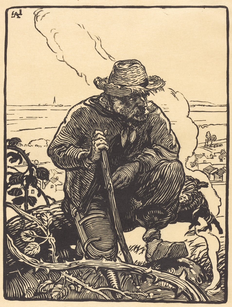 Venkovský žebrák, 1895. od Auguste Lepere