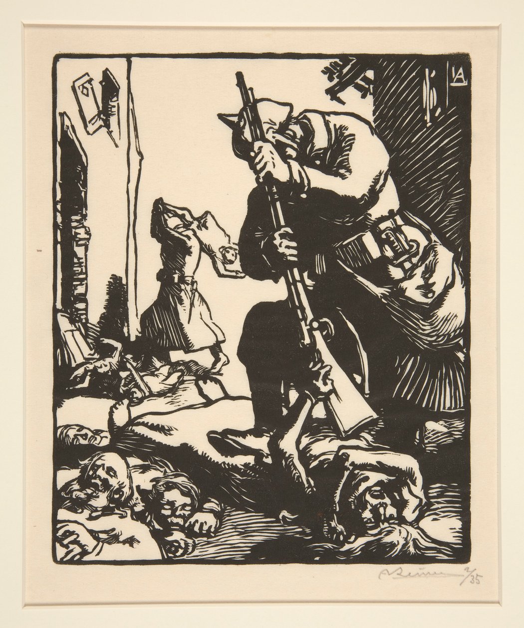 Les prussiens massacreurs (The Prussian Slaughterers), z La Guerre de 1914, první série, č.13 od Auguste Lepere