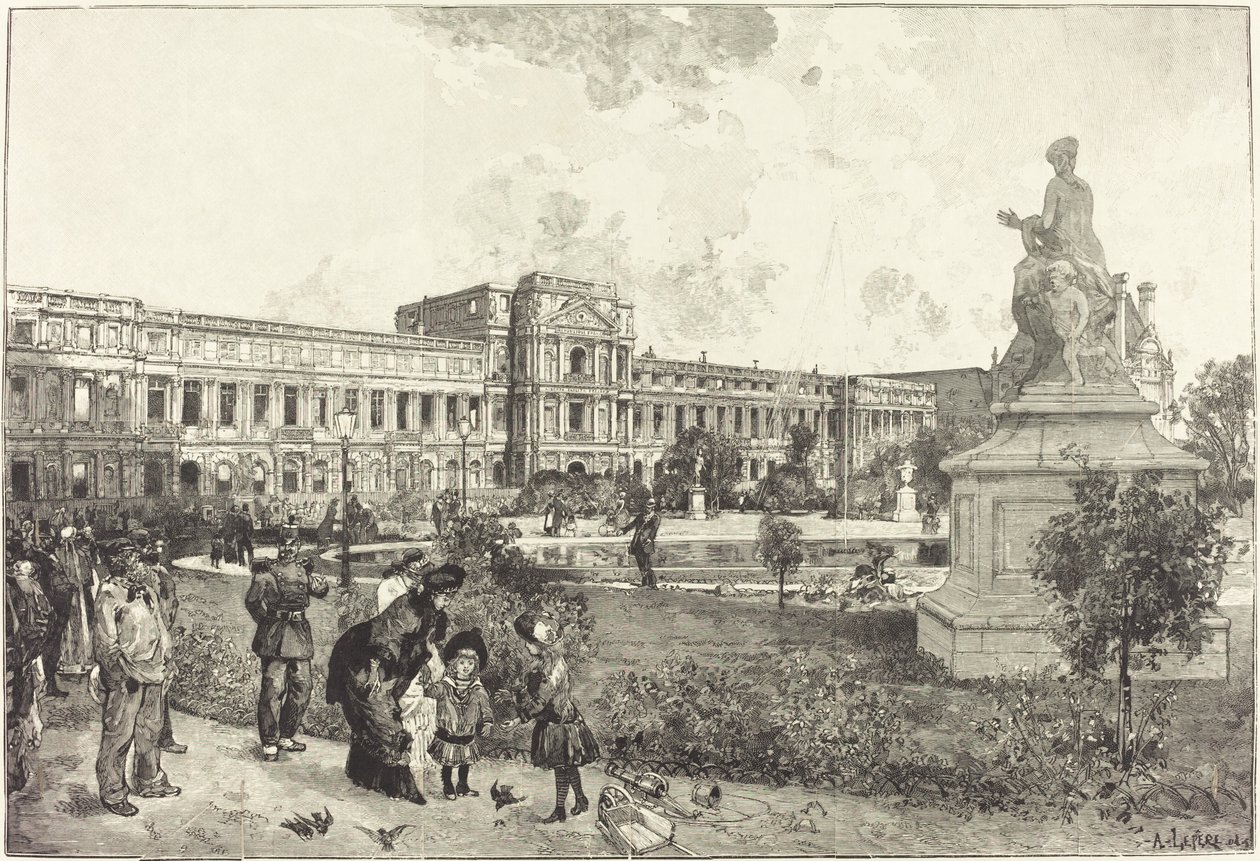 Ruiny paláce Tuileries před jejich demolicí od Auguste Lepere