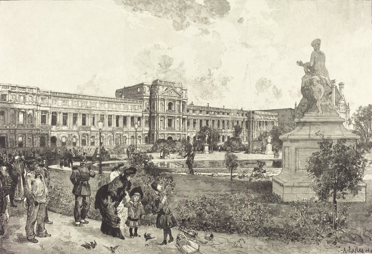 Ruiny paláce Tuileries před jejich demolicí, 1883. od Auguste Lepere
