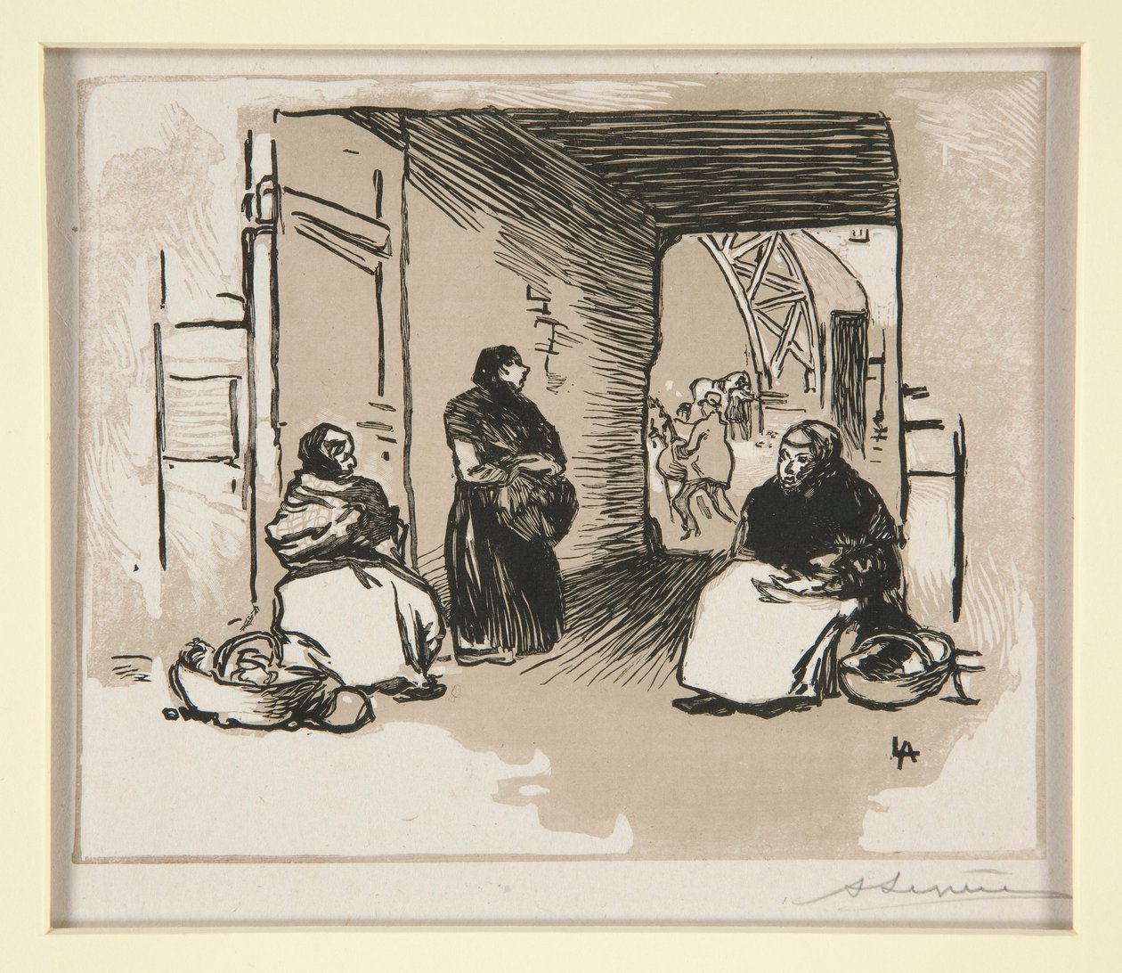 Obchodníci s košíky, Rue Montorgueil (Obchodníci s košíky, Rue Montorgueil) od Auguste Lepere