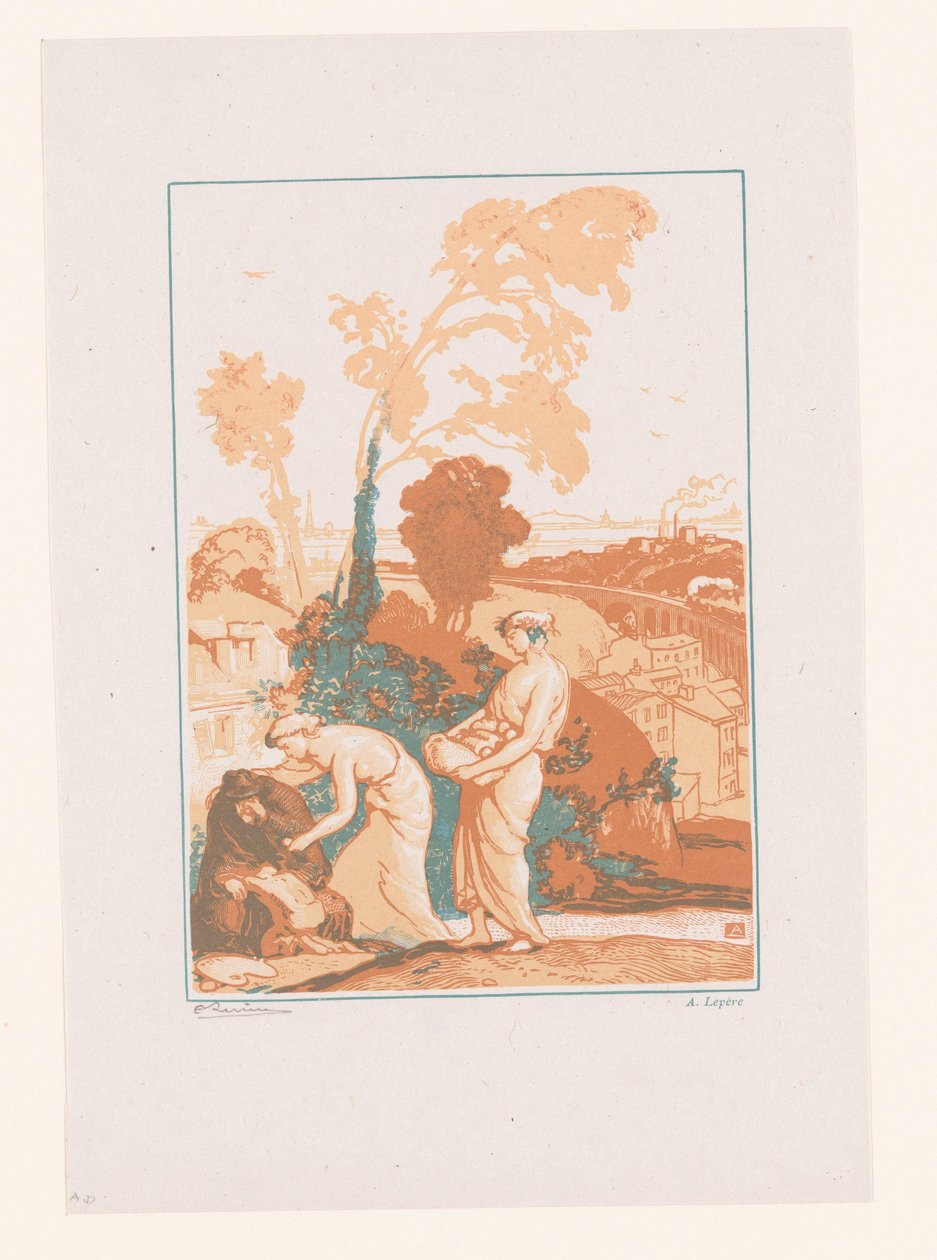 Hudba a poezie pomáhají umělci La Musique et la Poesie secourant les Artistes od Auguste Lepere
