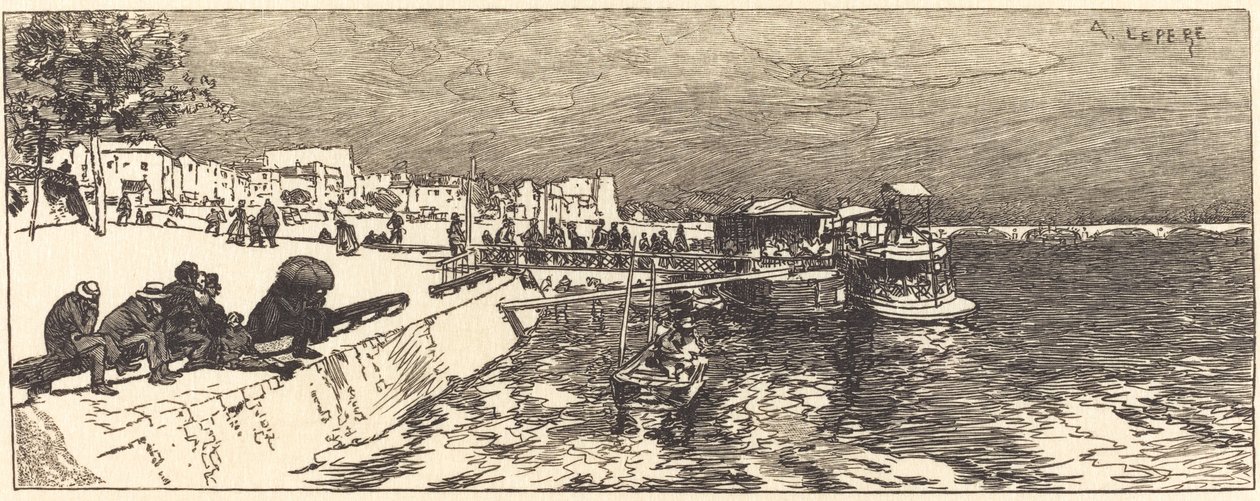 Molo v Bercy (Embarcadere a Bercy) od Auguste Lepere