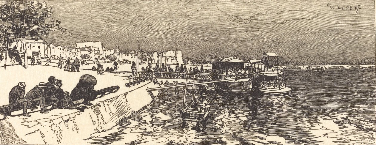 Molo v Bercy Embarcadere a Bercy, 1890. od Auguste Lepere