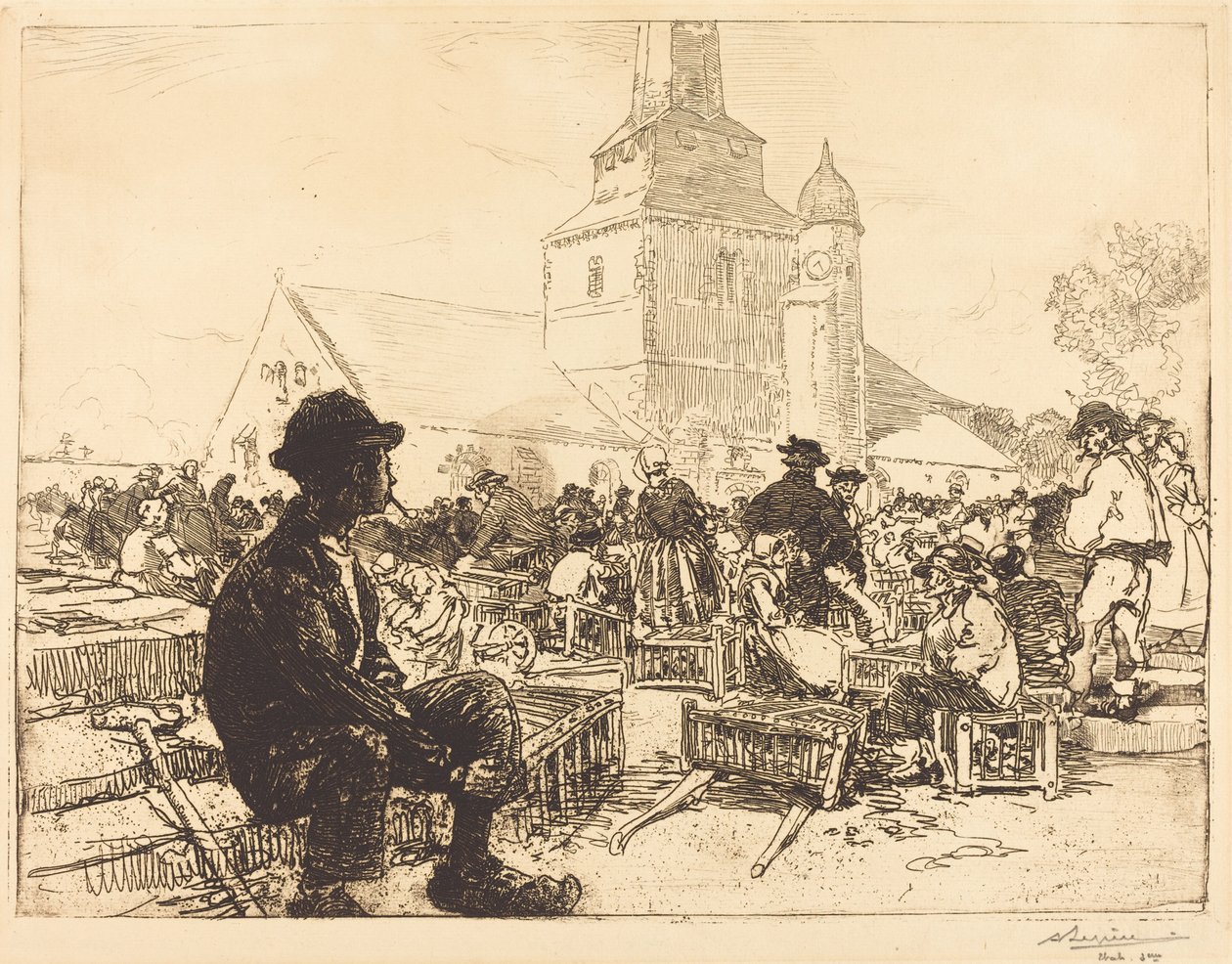 Drůbeží trh v St.-Jean-de-Mont od Auguste Lepere
