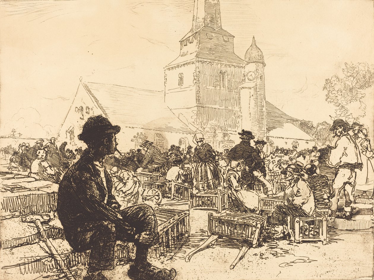Drůbeží trh v St.-Jean-de-Mont Drůbeží trh v St.-Jean-de-Mont, 1892. od Auguste Lepere