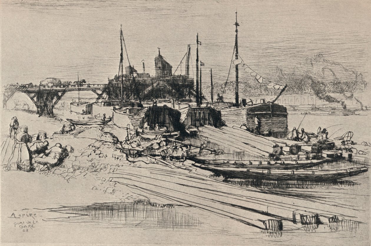 Veřejná skládka odpadu, Station Quay, 1915 od Auguste Louis Lepère