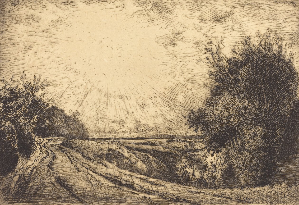 Cesta z La Houssoye, Crevecoeur-le-Grand Cesta z La Houssoye, Crevecoeur, 1913. od Auguste Lepere