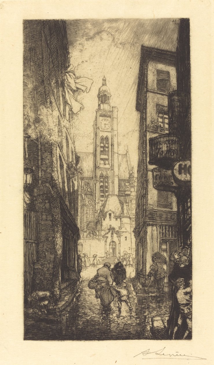 Rue de la Montagne-Sainte-Genevieve, Paříž od Auguste Lepere