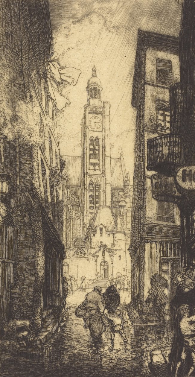 Rue de la Montagne-Sainte-Genevieve, Paříž, 1906. od Auguste Lepere
