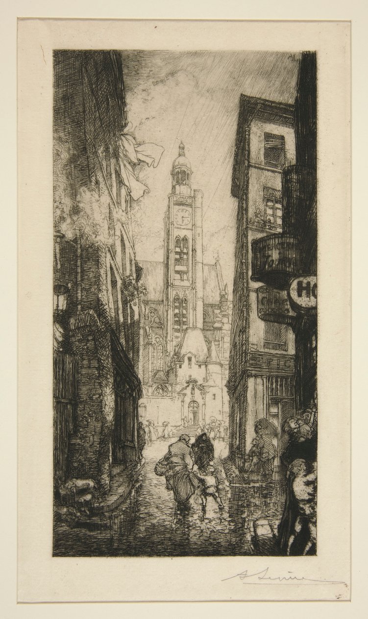 Rue de la Montagne Sainte-Geneviève, Paříž od Auguste Lepere