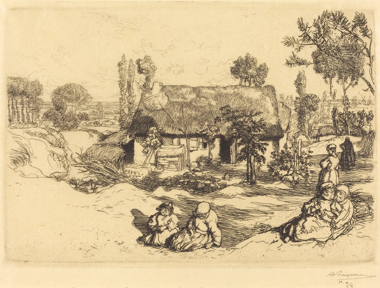 Útulek pro chudé, Vendee (Le nid de pauvres, Vendee) od Auguste Lepere