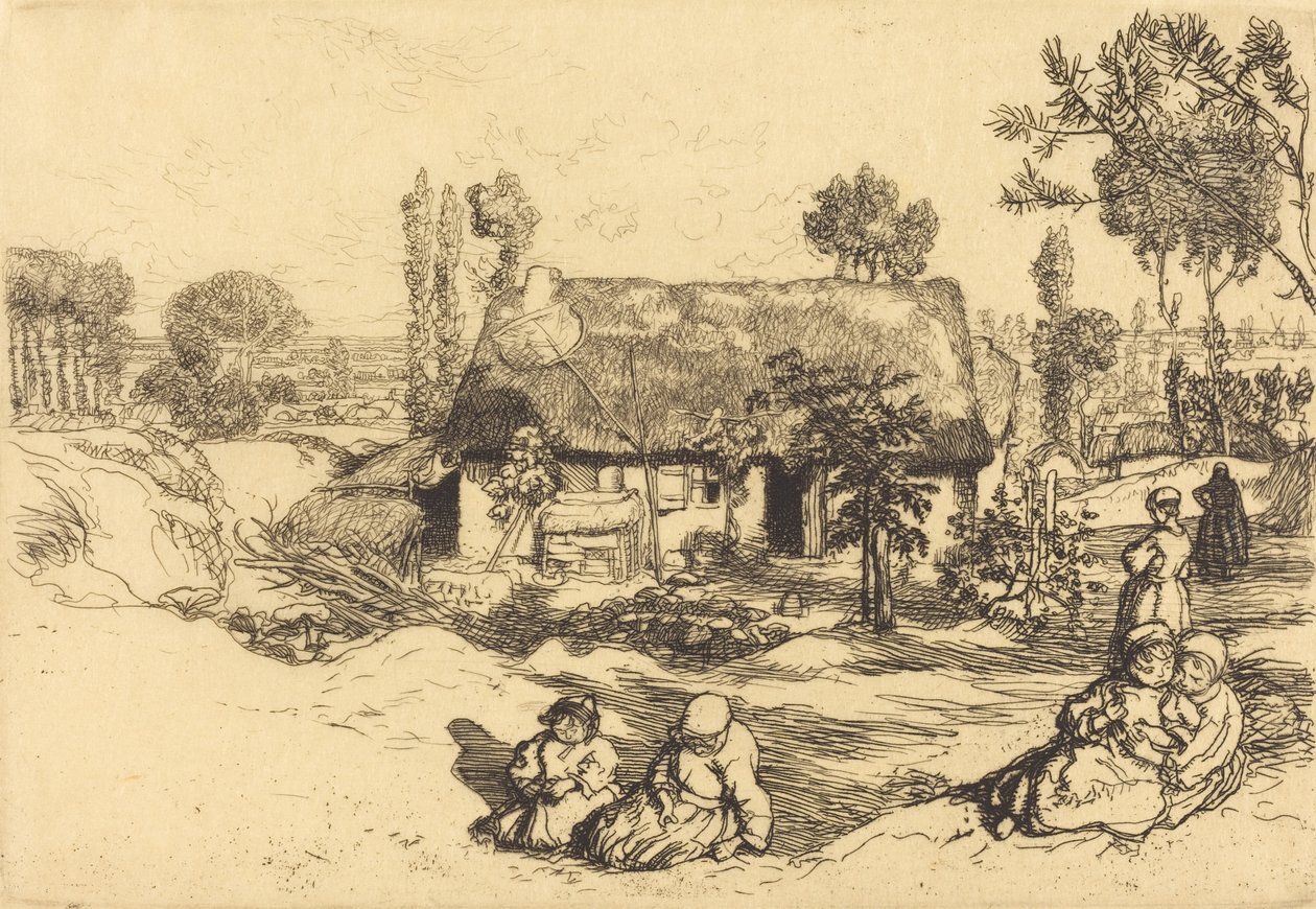 Útulek pro chudé, Vendee Le nid de pauvres, Vendee, 1909. od Auguste Lepere
