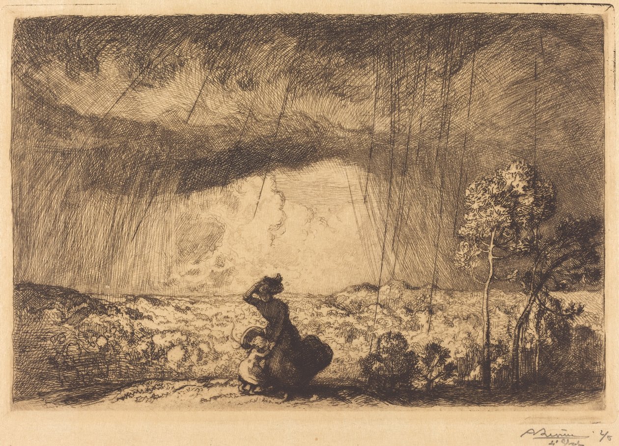 Bouře na Duně, Vendee od Auguste Lepere
