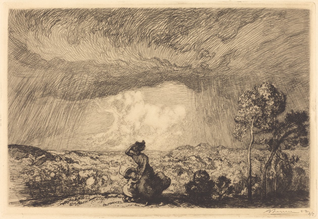 Bouře na Duně, Vendee od Auguste Lepere