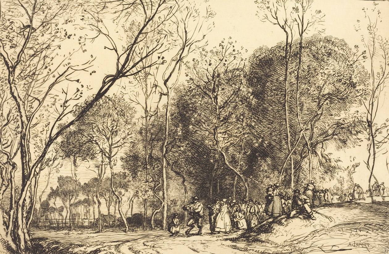 Léto v Saint-Martin, minulé svatby Ete de la Saint-Martin, la noce qui passe, 1908. od Auguste Lepere