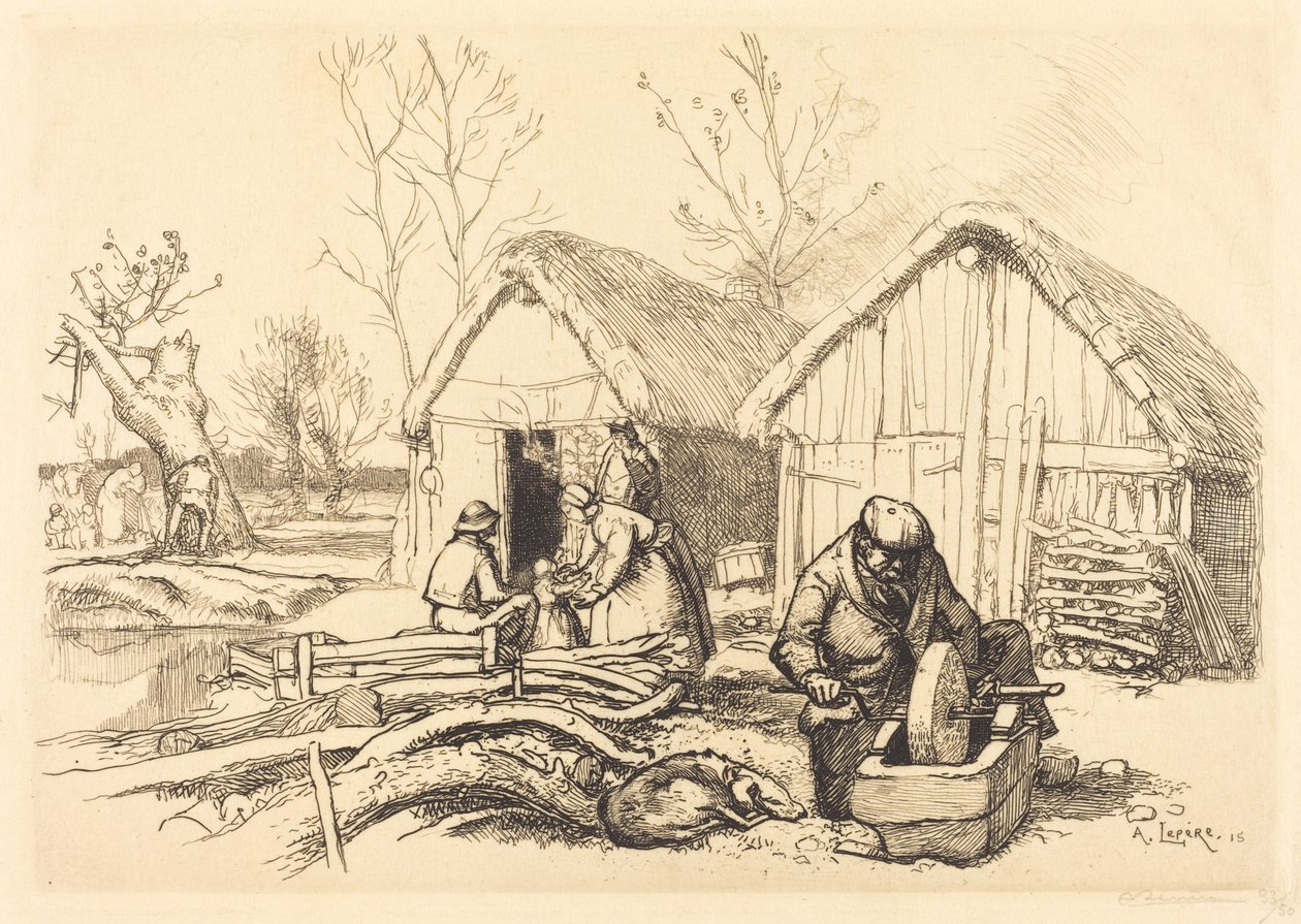 Dům dřevorubce, Vendee La maison du bucheron, Vendee, 1915. od Auguste Lepere