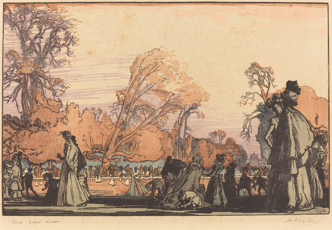 Rybník v Tuileries od Auguste Lepere