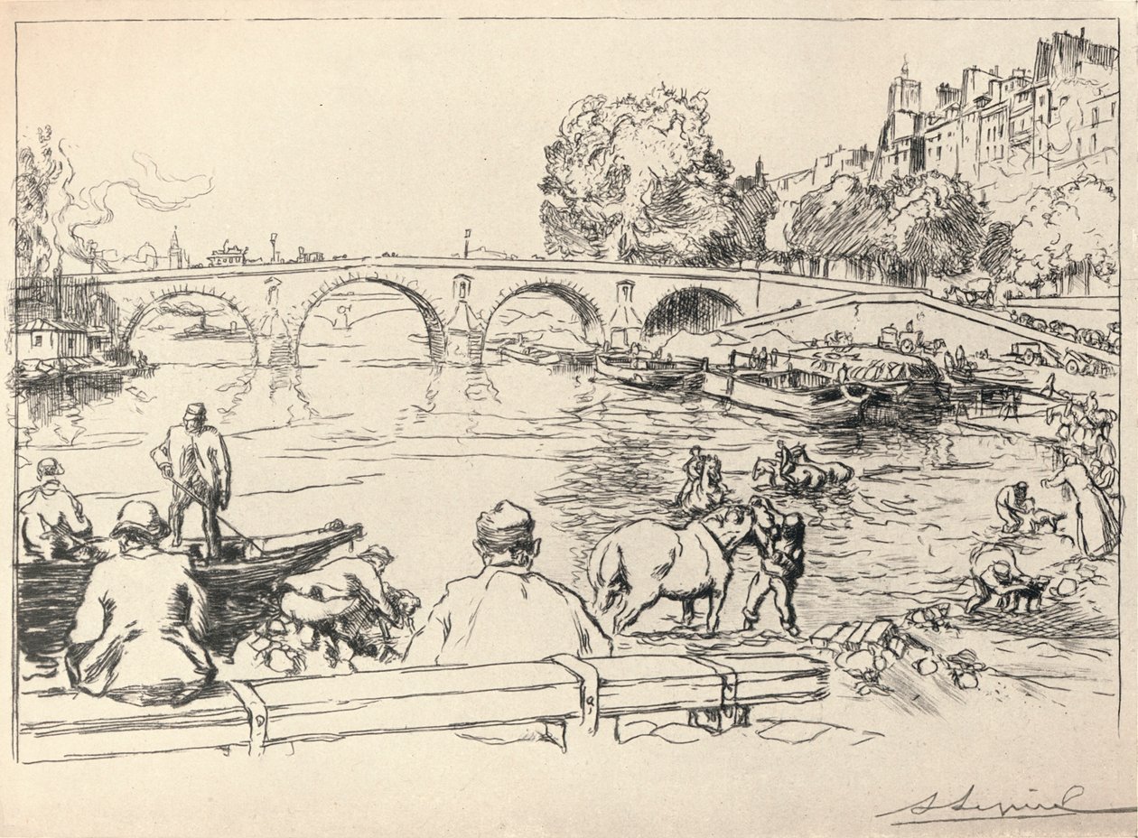 Napajedlo v Pont Marie, 1915 od Auguste Louis Lepère