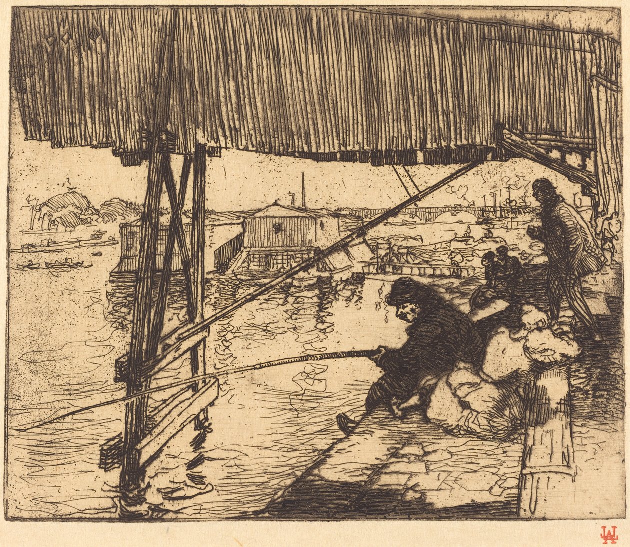 Pod mostem Bercy (Sous le pont de Bercy) od Auguste Lepere