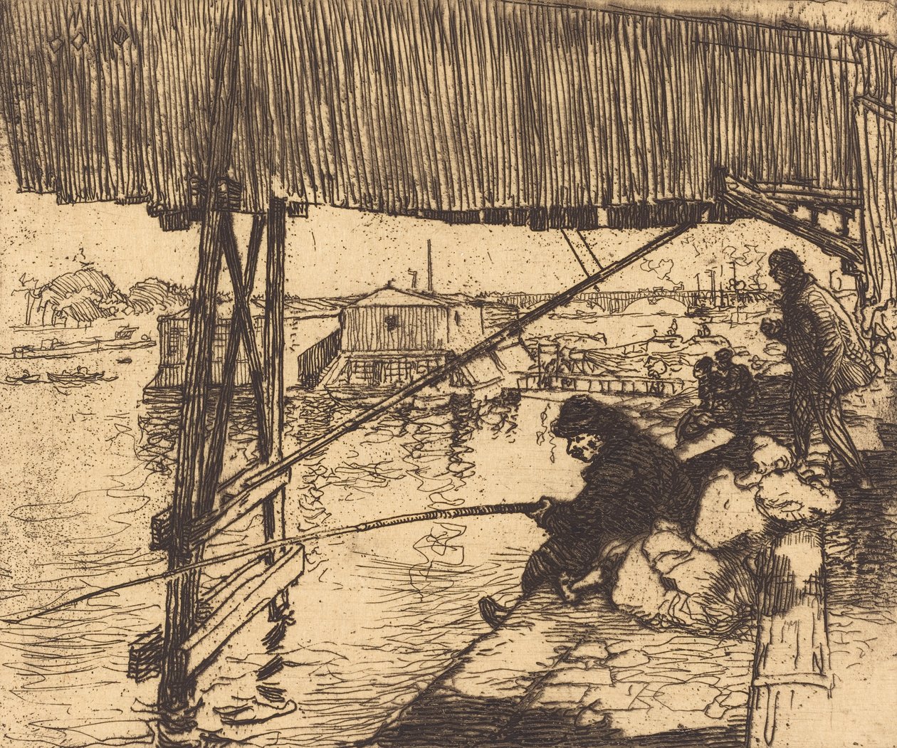 Pod mostem Bercy Sous le pont de Bercy, 1894. od Auguste Lepere