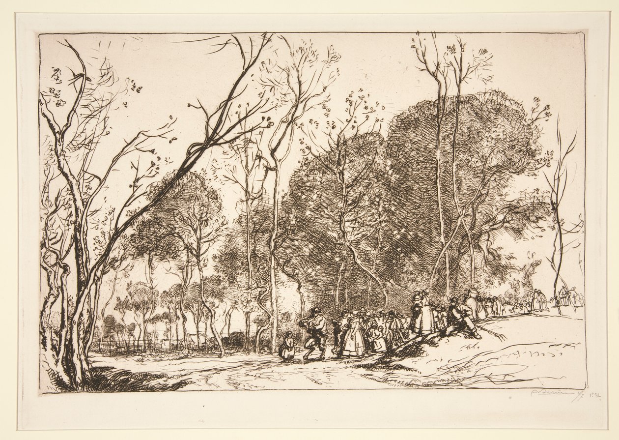 ?t? de la Saint-Martin, la noce qui passe (Léto Saint-Martin, minulé svatby) od Auguste Lepere