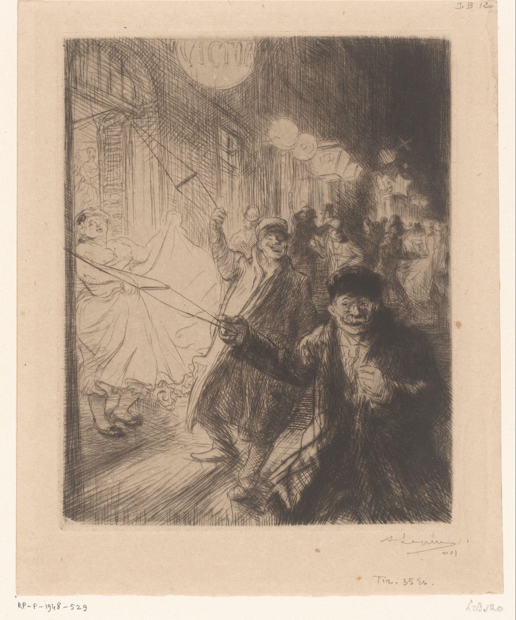 Pouliční scéna v Nes od Auguste Lepère (signed by artist)