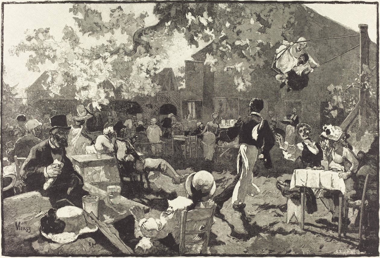 Cabaret du Coq de Bruyère v Bois de Meudon od Auguste Lepère after Daniel Vierge