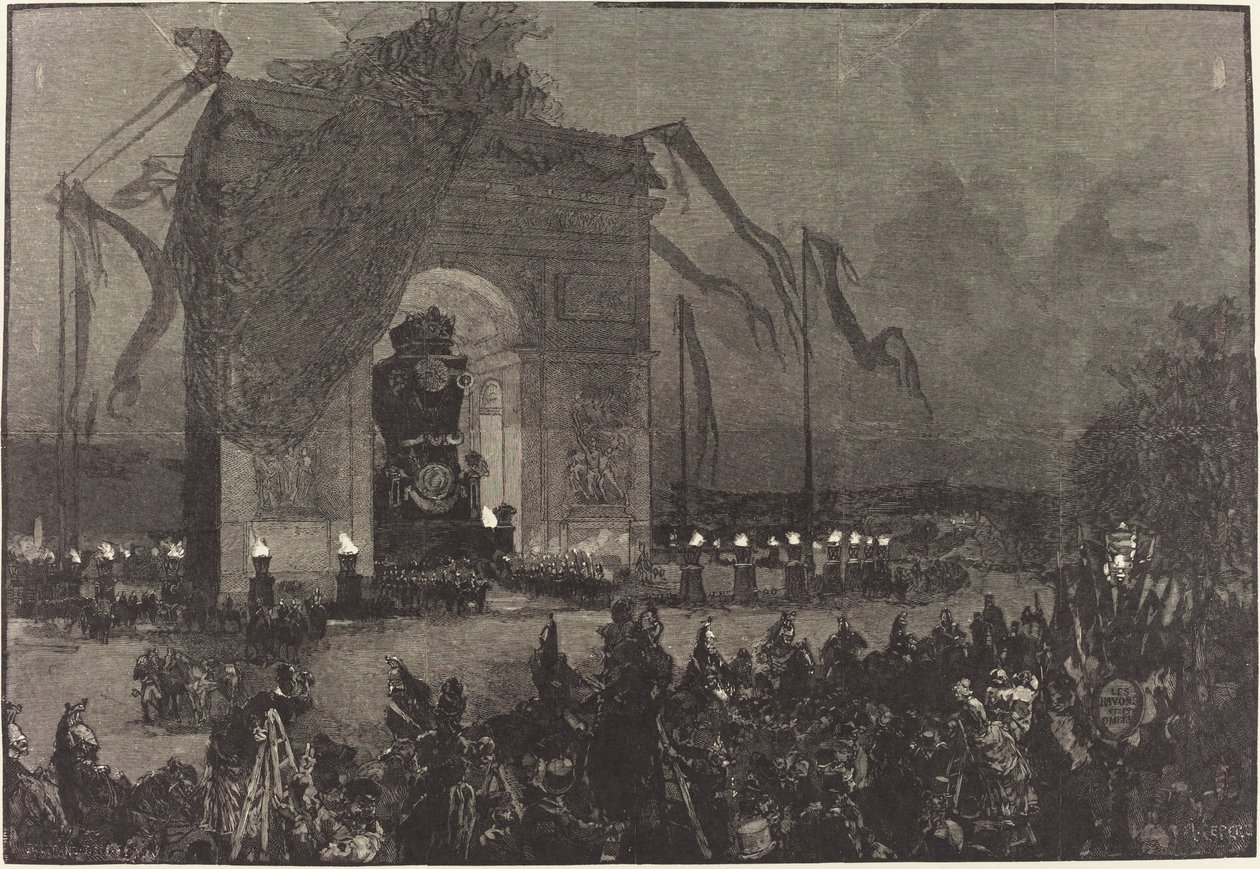 Pohřeb Victora Huga. Vigilie od Auguste Lepère after Henri Louis Scott