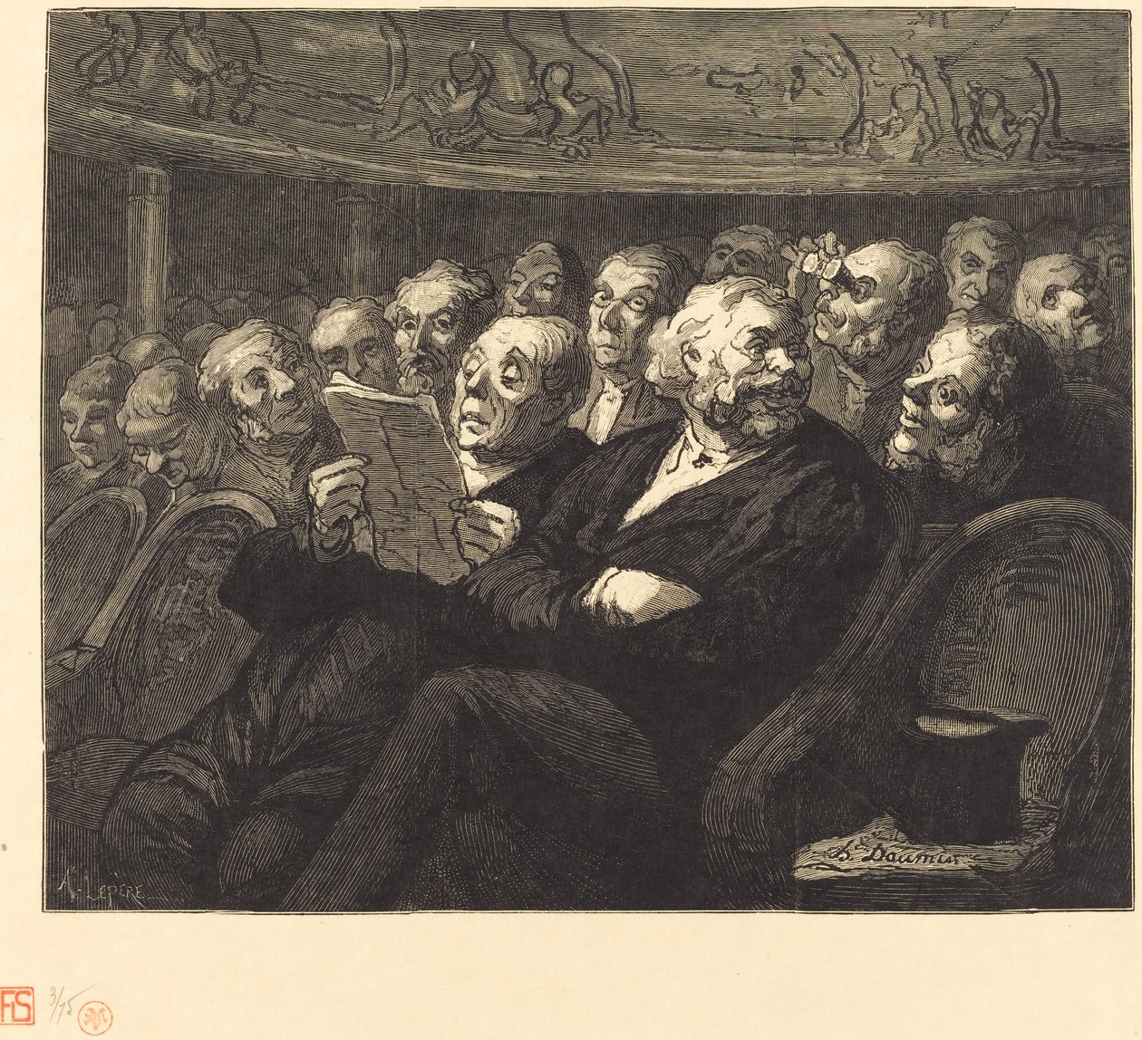 Orchestrální sedadla od Auguste Lepère after Honoré Daumier