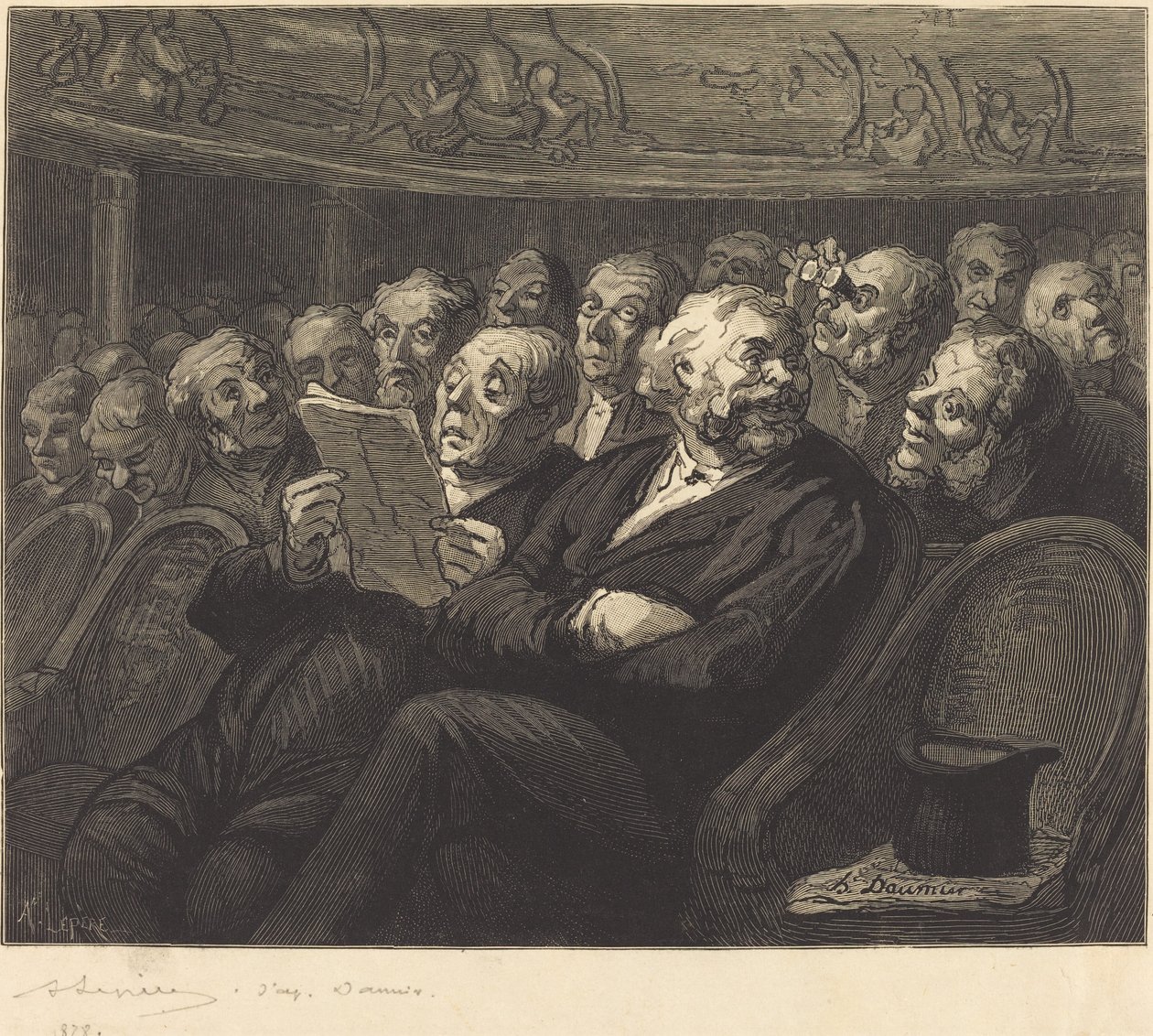 Orchestrální sedadla od Auguste Lepère after Honoré Daumier