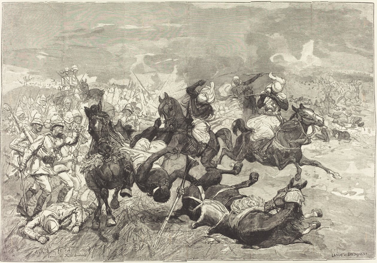 V Súdánu: Bitva o El-Teb od Auguste Lepère and Jacques Beltrand after Józef Chelmonski