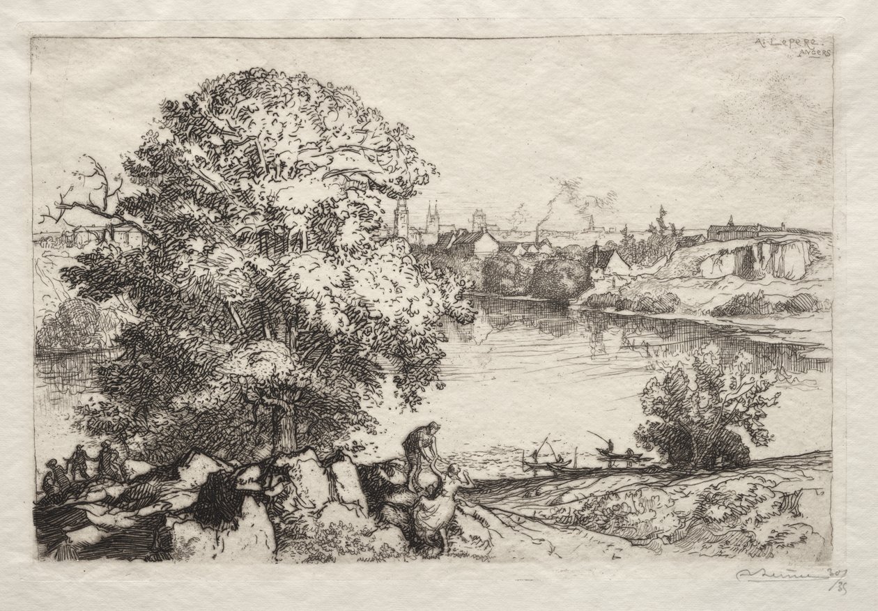 Angers: St. Nicolas Pond od Auguste Louis Lepère