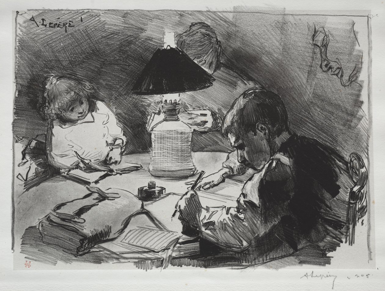 Kolem lampy od Auguste Louis Lepère