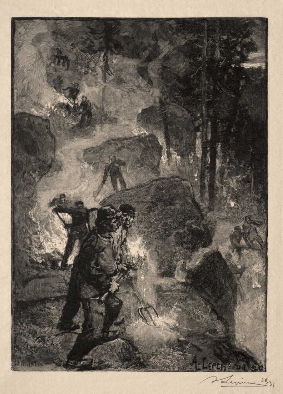 Paliči kapradin od Auguste Louis Lepère
