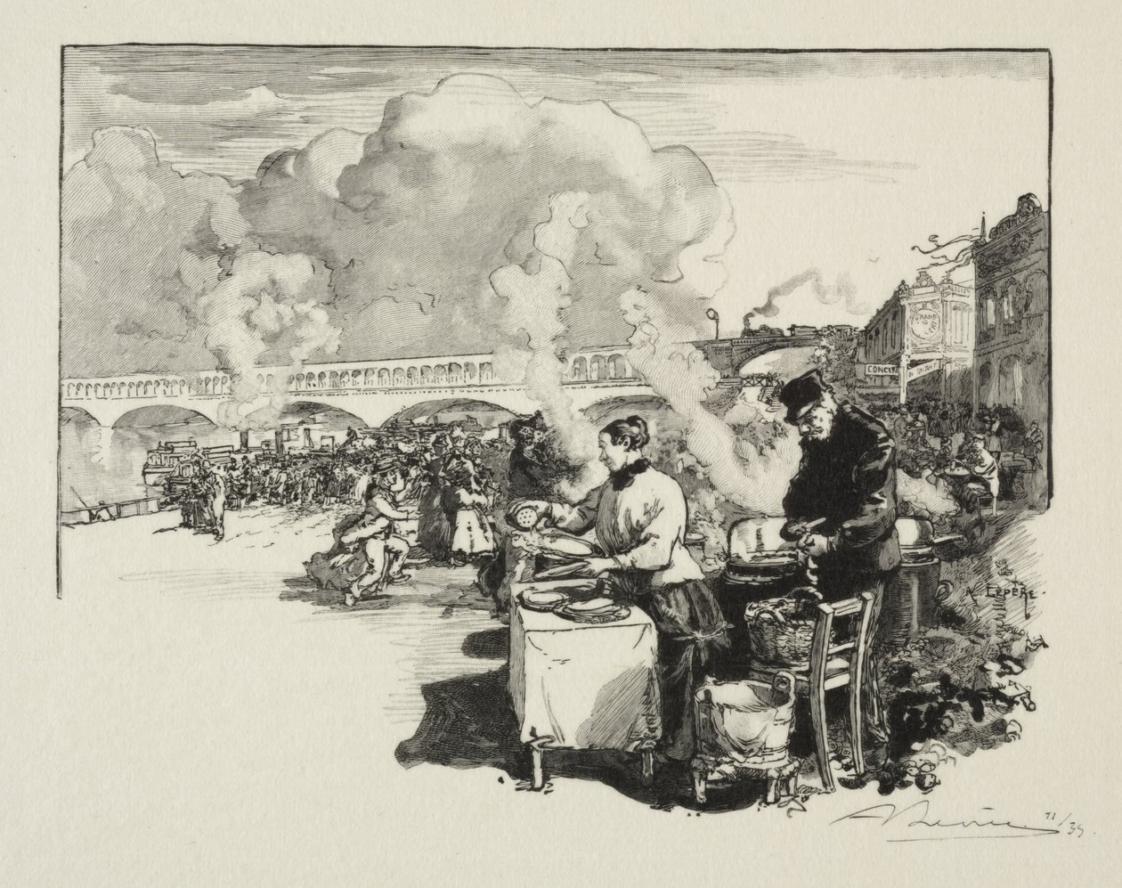 Přistávací plocha pro omnibusové čluny od Auguste Louis Lepère