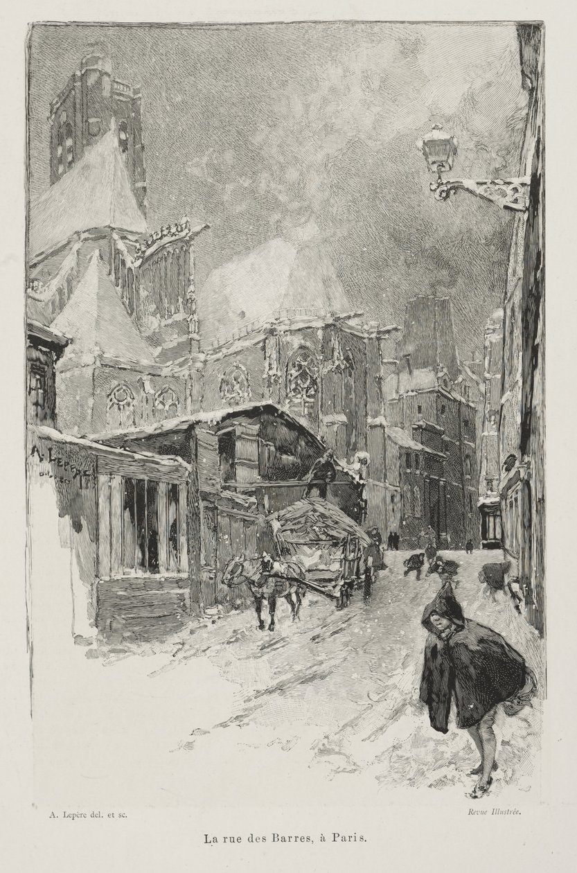 Rue des Barres, Paříž od Auguste Louis Lepère
