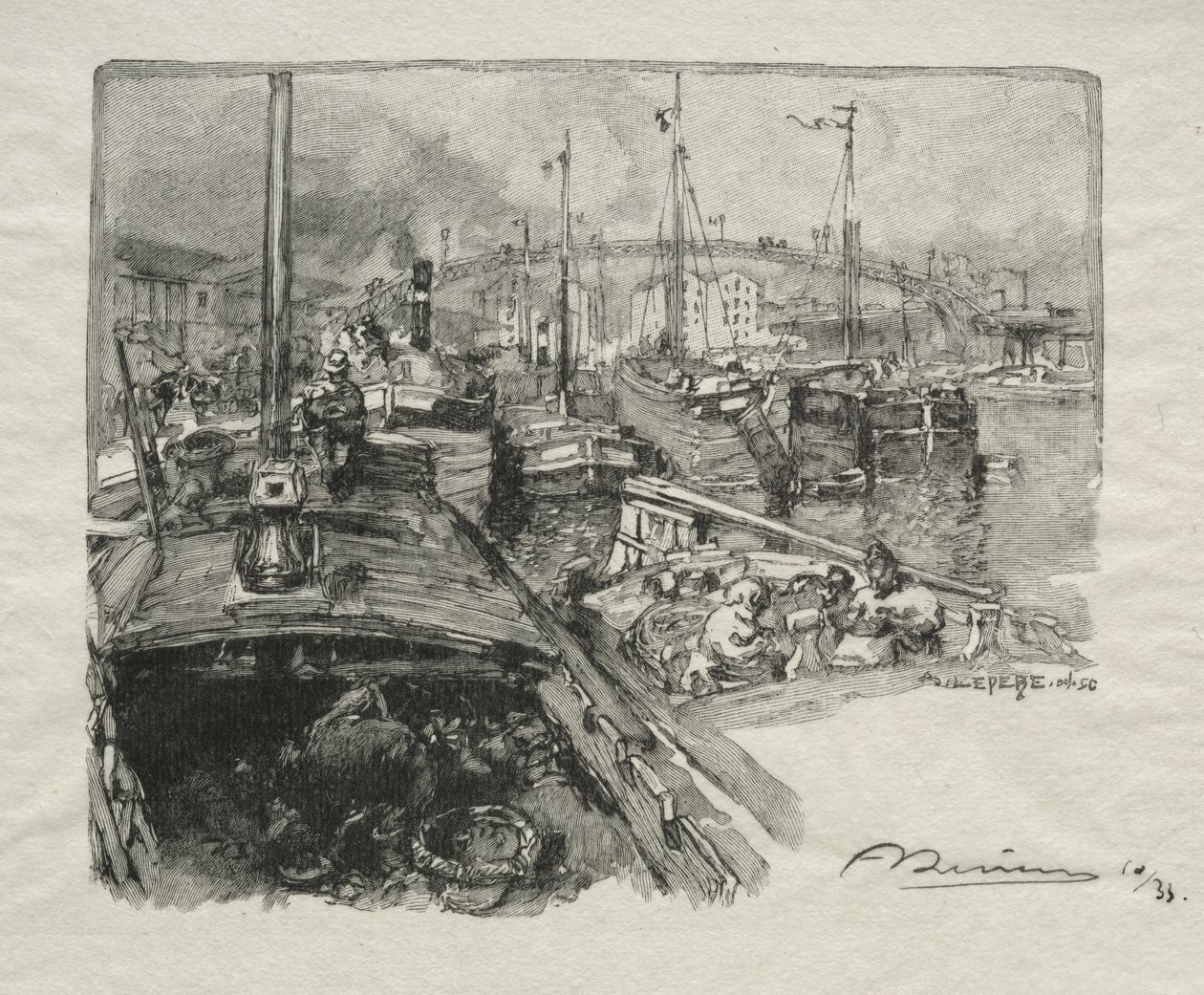 Bassin de la Villette od Auguste Louis Lepère