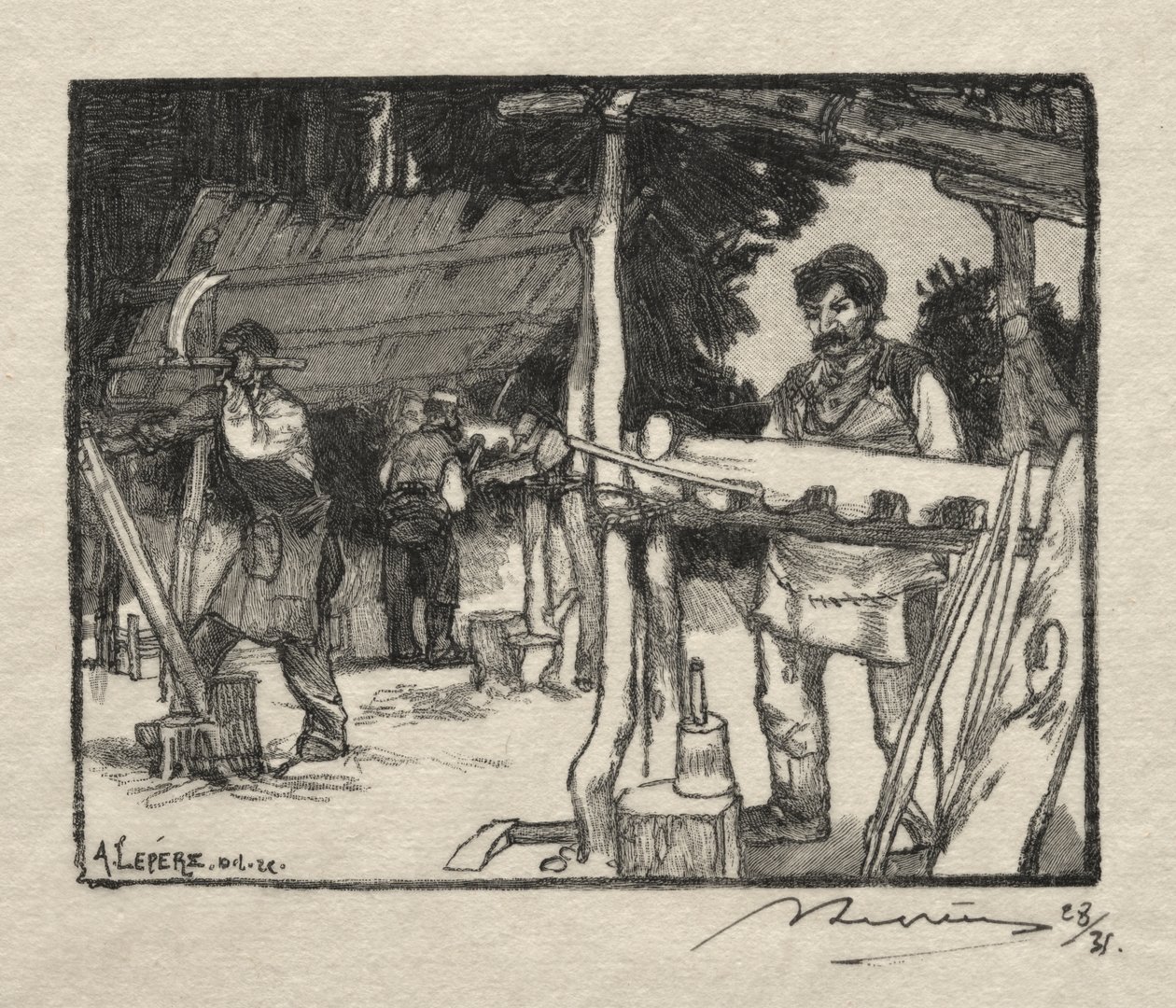 Výrobce lamel od Auguste Louis Lepère