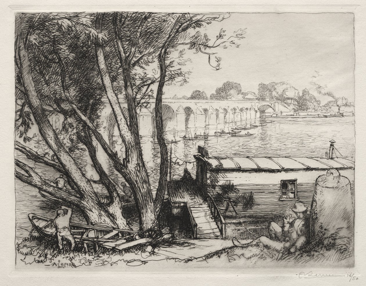 Most Poissy od Auguste Louis Lepère