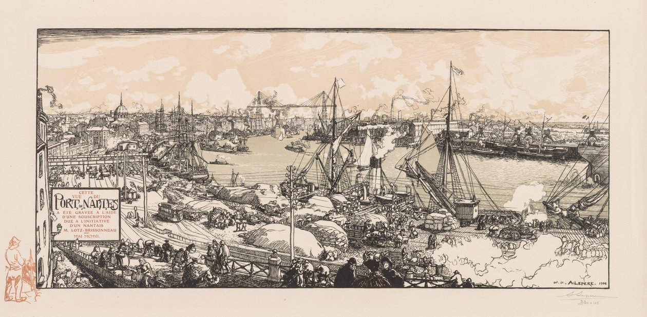 Přístav v Nantes od Auguste Louis Lepère