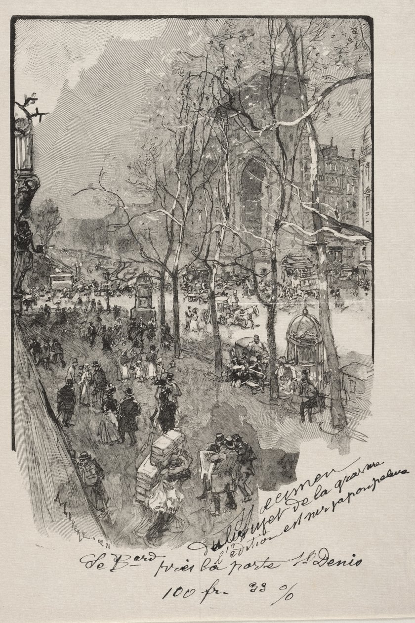 Boulevards, poblíž Porte St. Denis od Auguste Louis Lepère