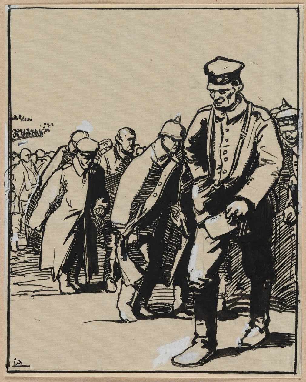 Pochod skupiny německých zajatců od Auguste Louis Lepère
