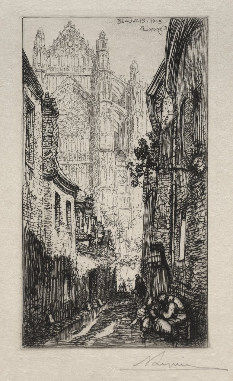 Úzká ulice, Beauvais (Ulička, Beauvais) od Auguste Louis Lepère
