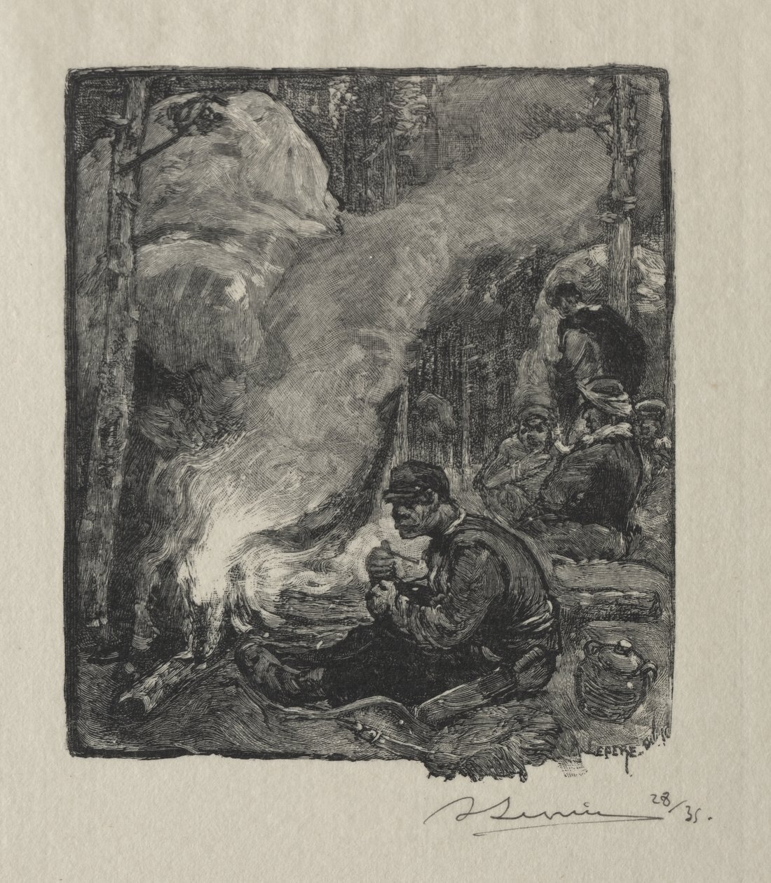 Dřevorubecké jídlo od Auguste Louis Lepère