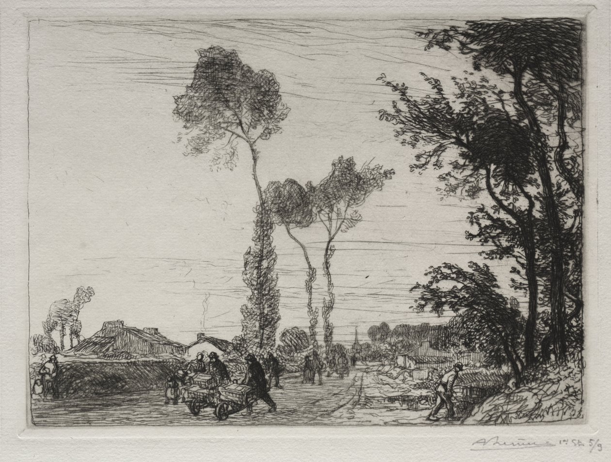 Návrat z trhu St. Jean-de-Mont od Auguste Louis Lepère