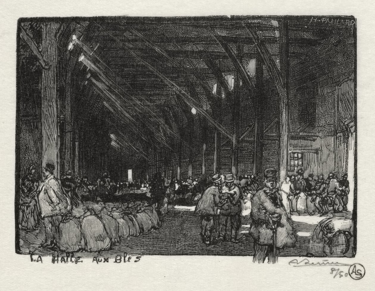 Ilustrovaný Rouen: Halle aux Blès od Auguste Louis Lepère